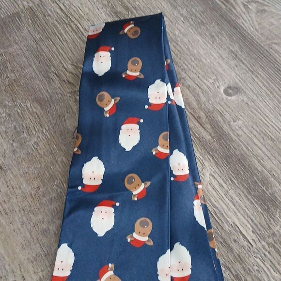 Christmas Necktie Christmas Party Fun Christmas Theme Print Tie Santa Reindeer - Picture 3 of 5